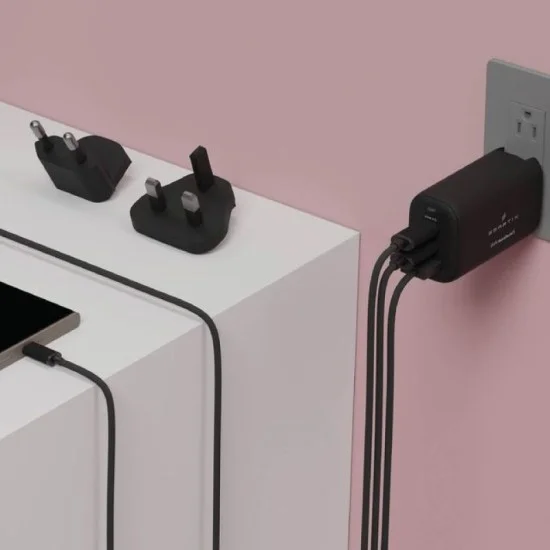 Smartix Premium Us/Uk/Eu Wall Adaptor 65W Gan - Black